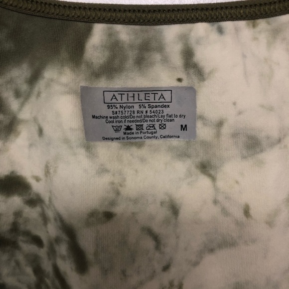 Athleta fitted Green Tie Dye Tank Top Size Medium - Picture 2 of 3